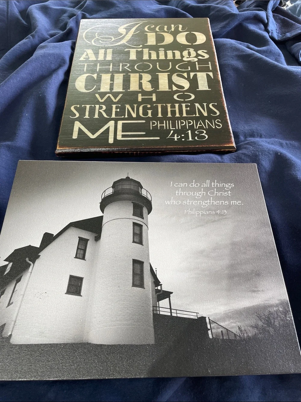 Inspirational Lighthouse and Scripture Wall Art - Black/White